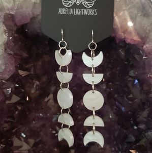 Laser cut moon phase earrings